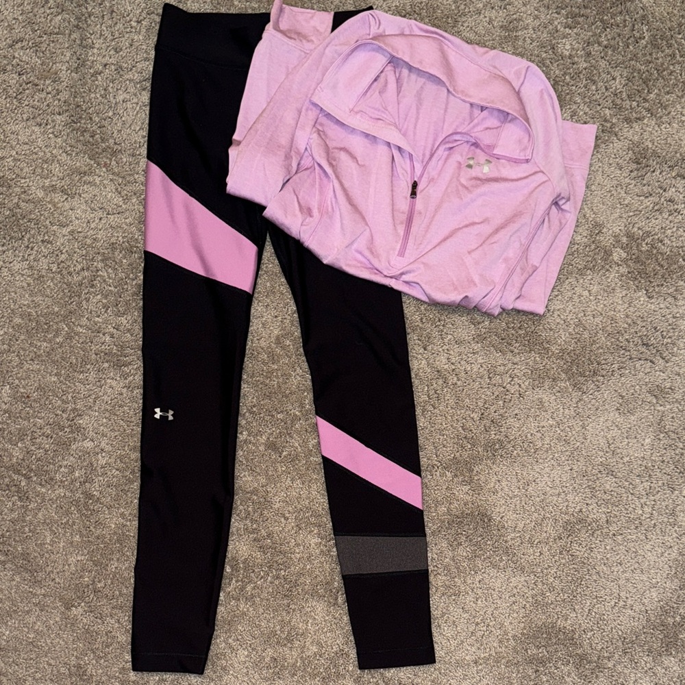 Under Armour Black and Purple Activewear Set